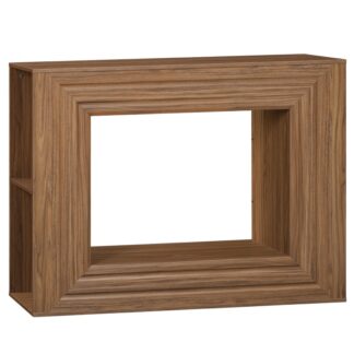 Farmhouse Console Table, Walnut Entryway Table, Sofa Table, Behind Couch Table with Side Storage Shelving, Hallway Accent Table for Entrance, Living Room, Bedroom, Foyer