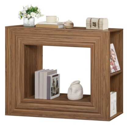 Farmhouse -Konsolentisch, Walnusseingangstisch, Sofa -Tisch, Hinter Couch -Tisch mit Seitenregalregalen, Flurakzenttisch für den Eingang, Wohnzimmer, Schlafzimmer, Foyer